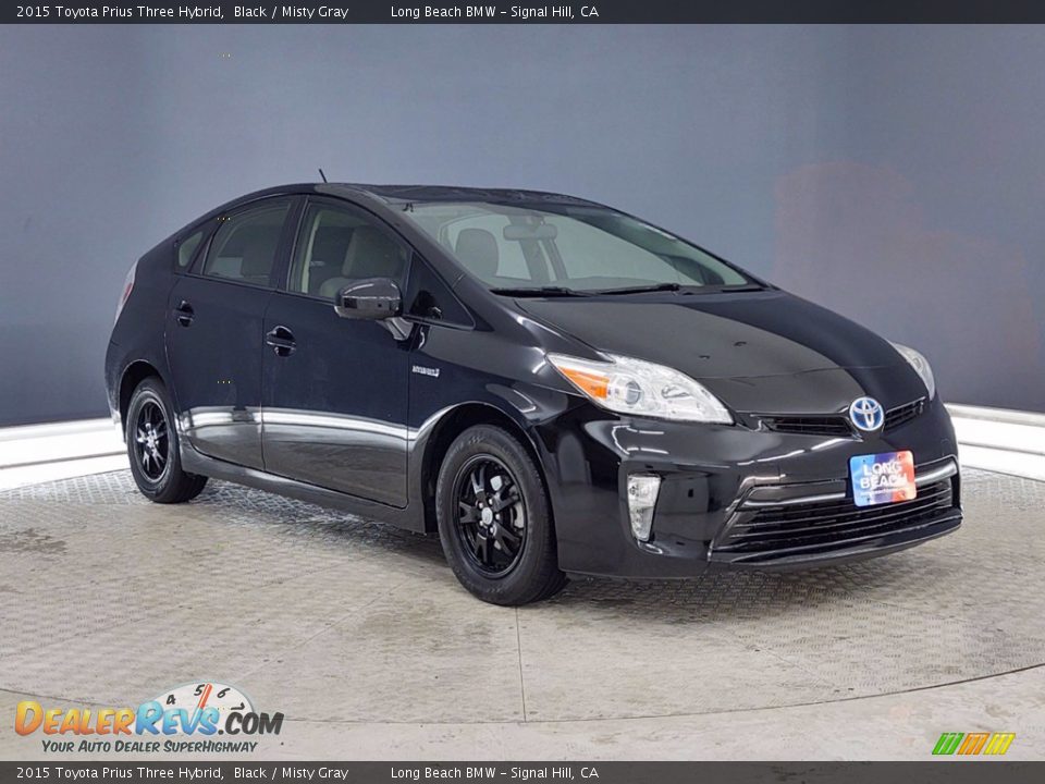 2015 Toyota Prius Three Hybrid Black / Misty Gray Photo #1