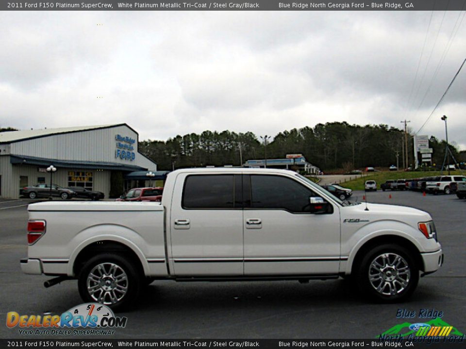 2011 Ford F150 Platinum SuperCrew White Platinum Metallic Tri-Coat / Steel Gray/Black Photo #6