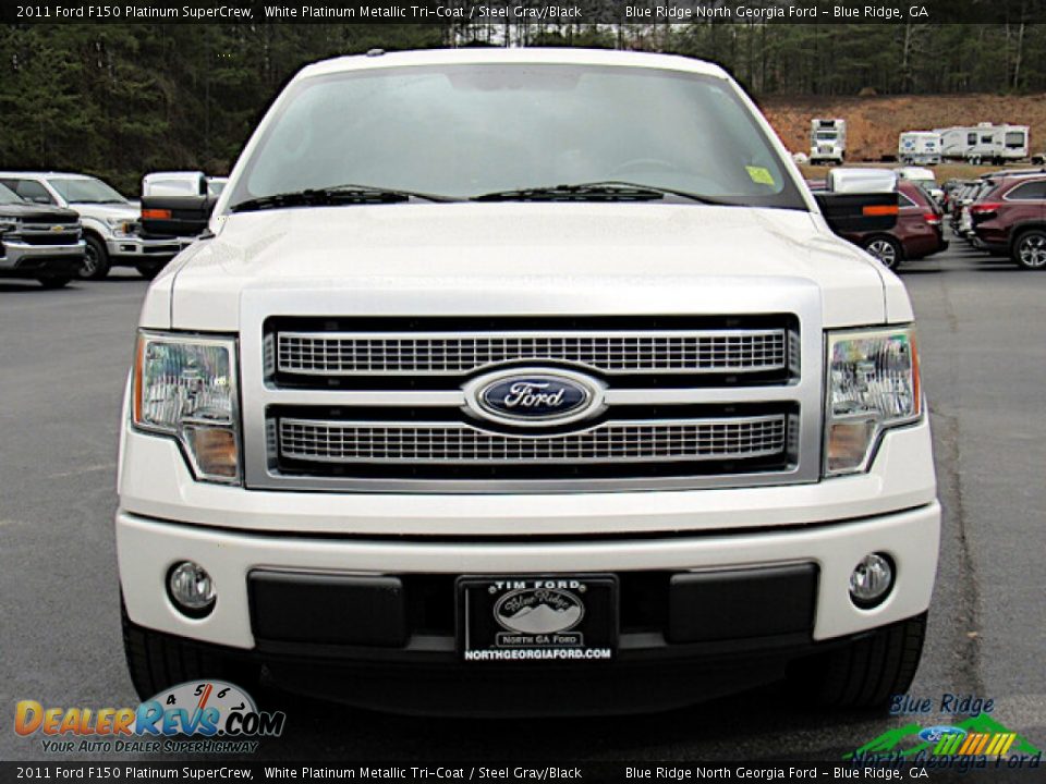 2011 Ford F150 Platinum SuperCrew White Platinum Metallic Tri-Coat / Steel Gray/Black Photo #8