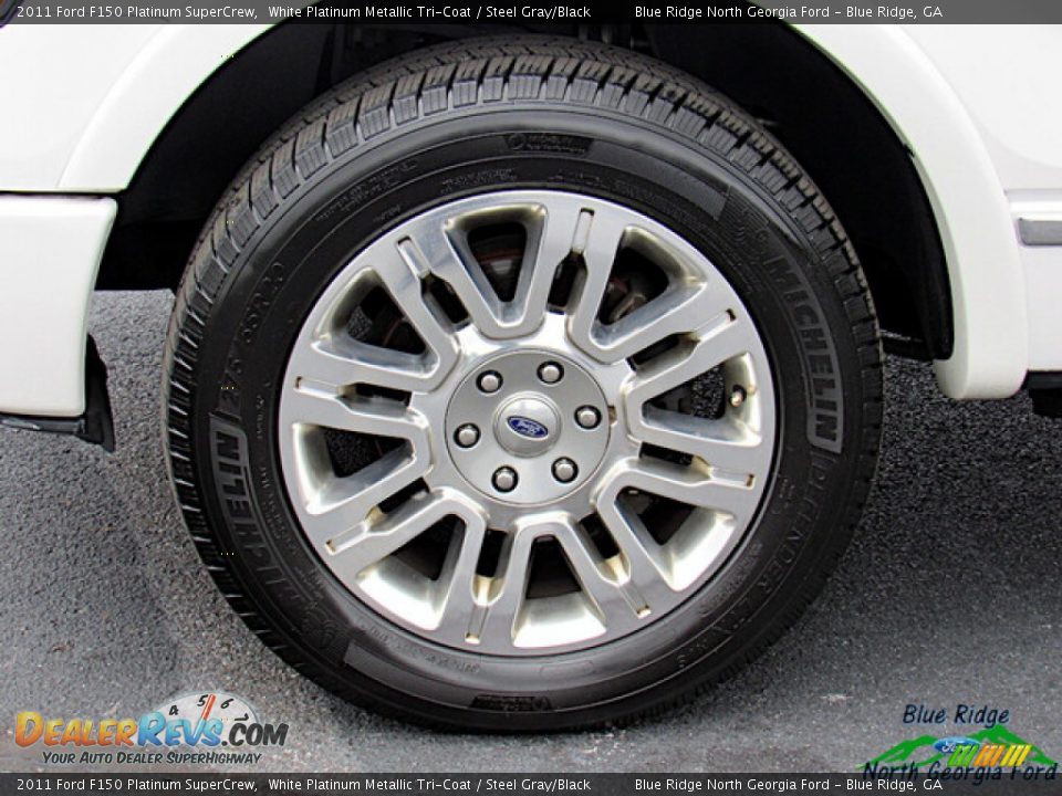 2011 Ford F150 Platinum SuperCrew White Platinum Metallic Tri-Coat / Steel Gray/Black Photo #9