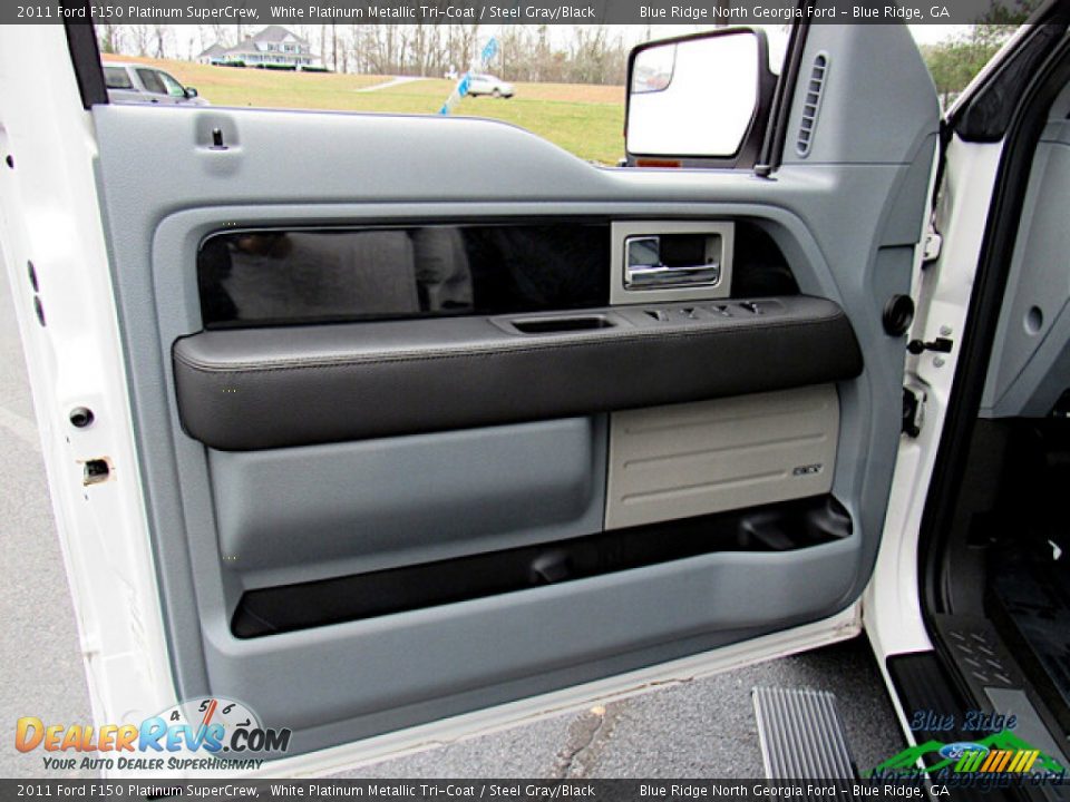 2011 Ford F150 Platinum SuperCrew White Platinum Metallic Tri-Coat / Steel Gray/Black Photo #10