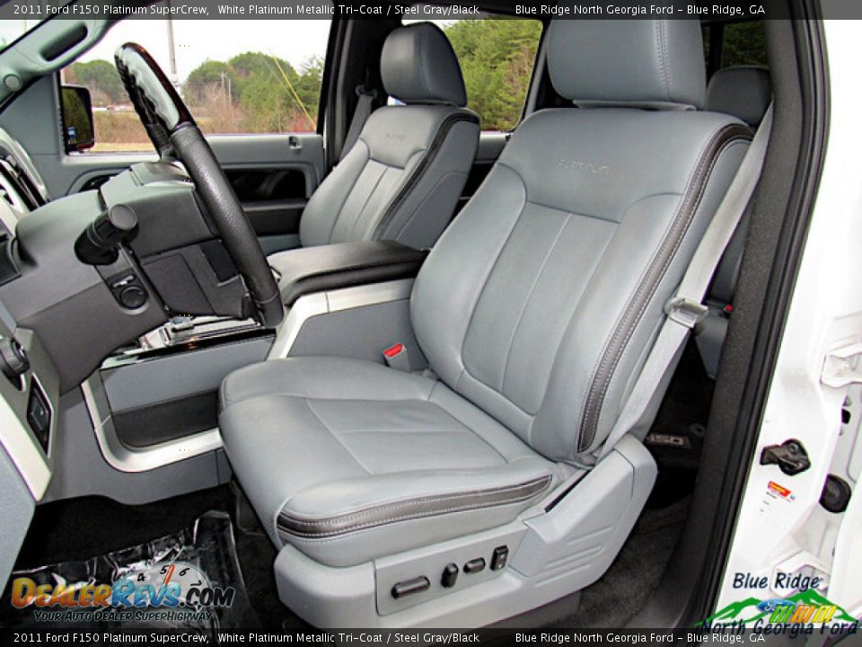 2011 Ford F150 Platinum SuperCrew White Platinum Metallic Tri-Coat / Steel Gray/Black Photo #11