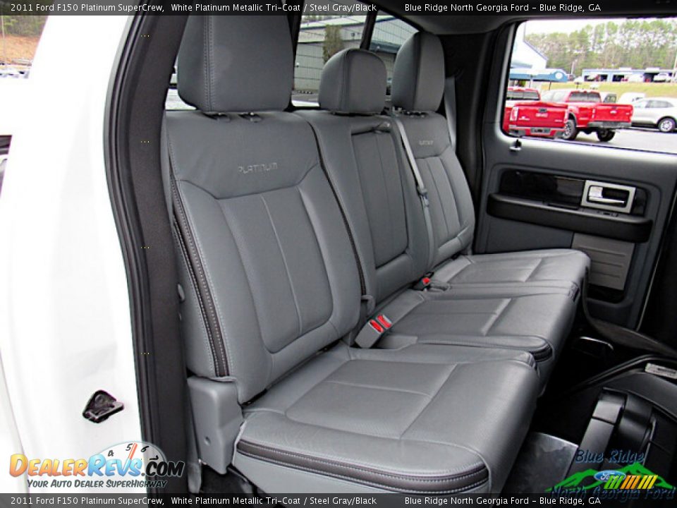 2011 Ford F150 Platinum SuperCrew White Platinum Metallic Tri-Coat / Steel Gray/Black Photo #13