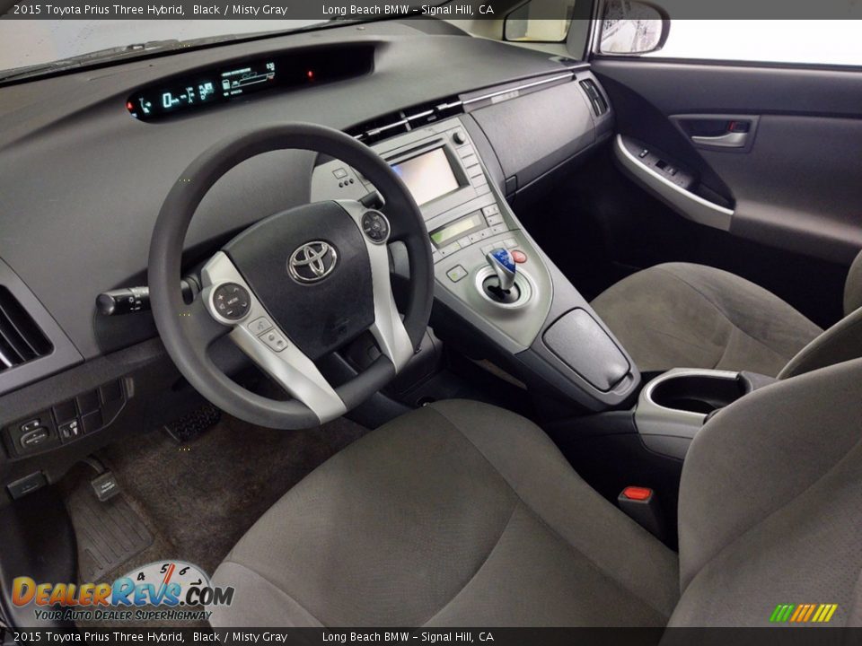 2015 Toyota Prius Three Hybrid Black / Misty Gray Photo #16