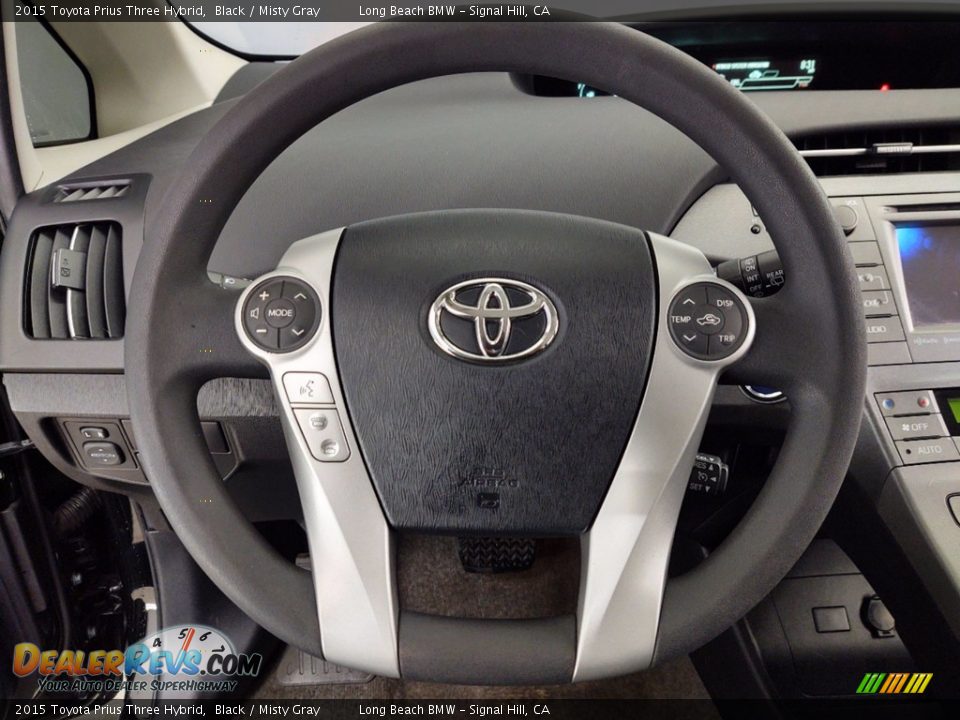 2015 Toyota Prius Three Hybrid Black / Misty Gray Photo #18