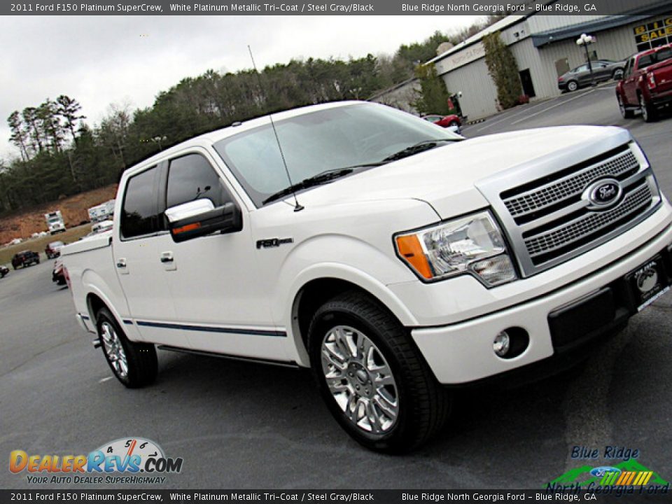 2011 Ford F150 Platinum SuperCrew White Platinum Metallic Tri-Coat / Steel Gray/Black Photo #29