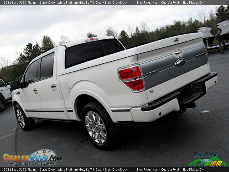 2011 Ford F150 Platinum SuperCrew White Platinum Metallic Tri-Coat / Steel Gray/Black Photo #31