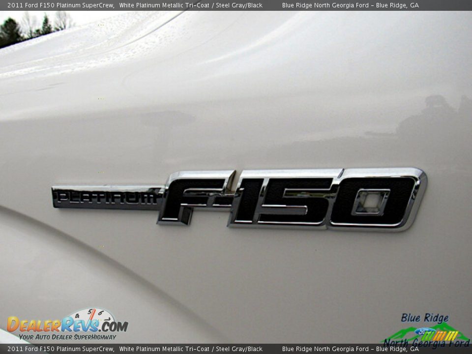 2011 Ford F150 Platinum SuperCrew White Platinum Metallic Tri-Coat / Steel Gray/Black Photo #32