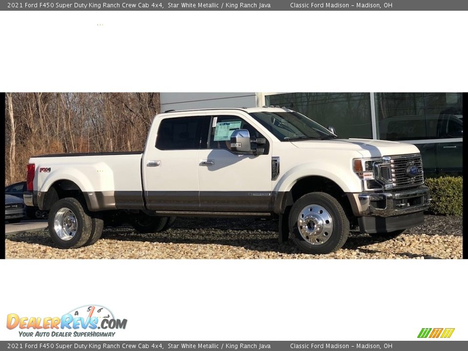 2021 Ford F450 Super Duty King Ranch Crew Cab 4x4 Star White Metallic / King Ranch Java Photo #2