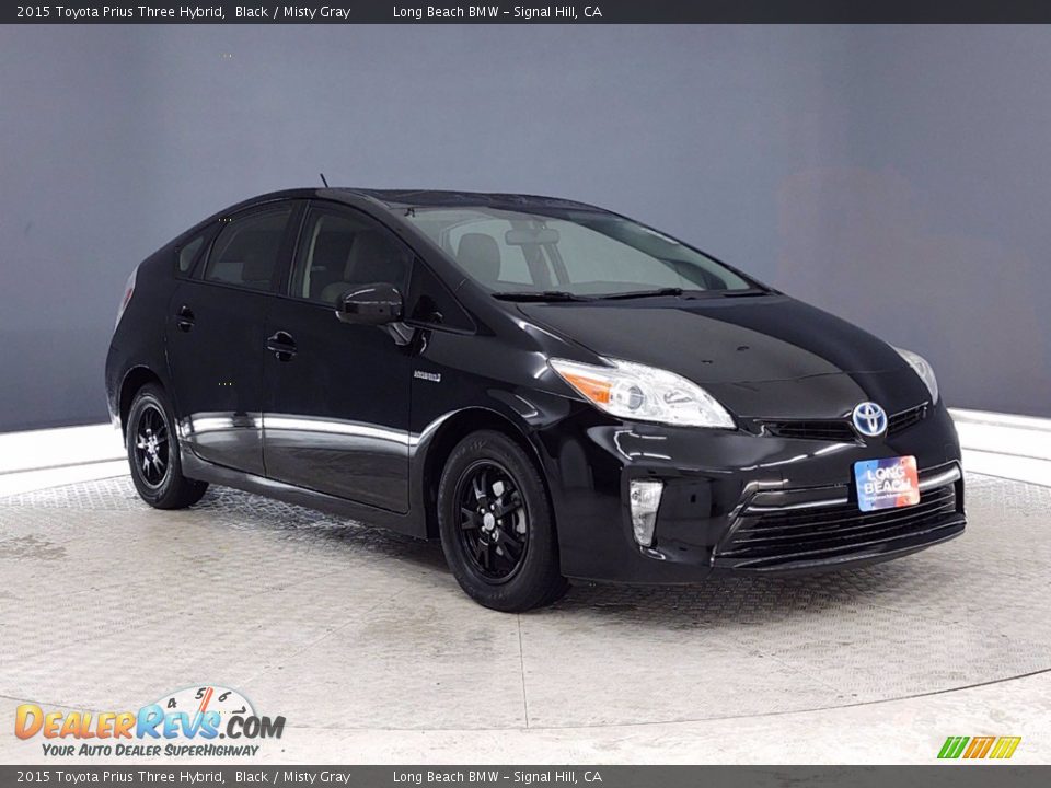 2015 Toyota Prius Three Hybrid Black / Misty Gray Photo #34