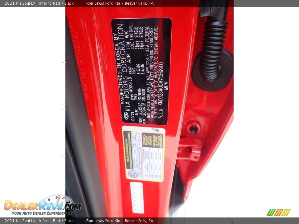 2021 Kia Soul LX Inferno Red / Black Photo #15