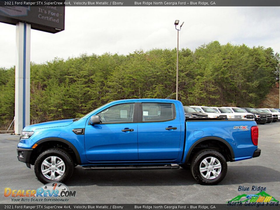 2021 Ford Ranger STX SuperCrew 4x4 Velocity Blue Metallic / Ebony Photo #2