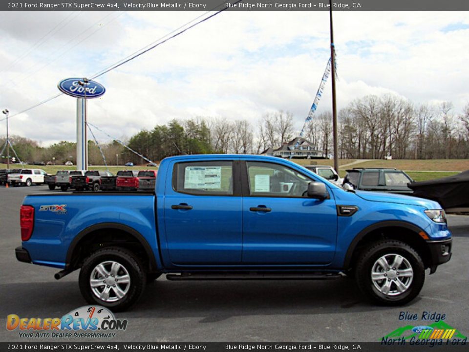 2021 Ford Ranger STX SuperCrew 4x4 Velocity Blue Metallic / Ebony Photo #6