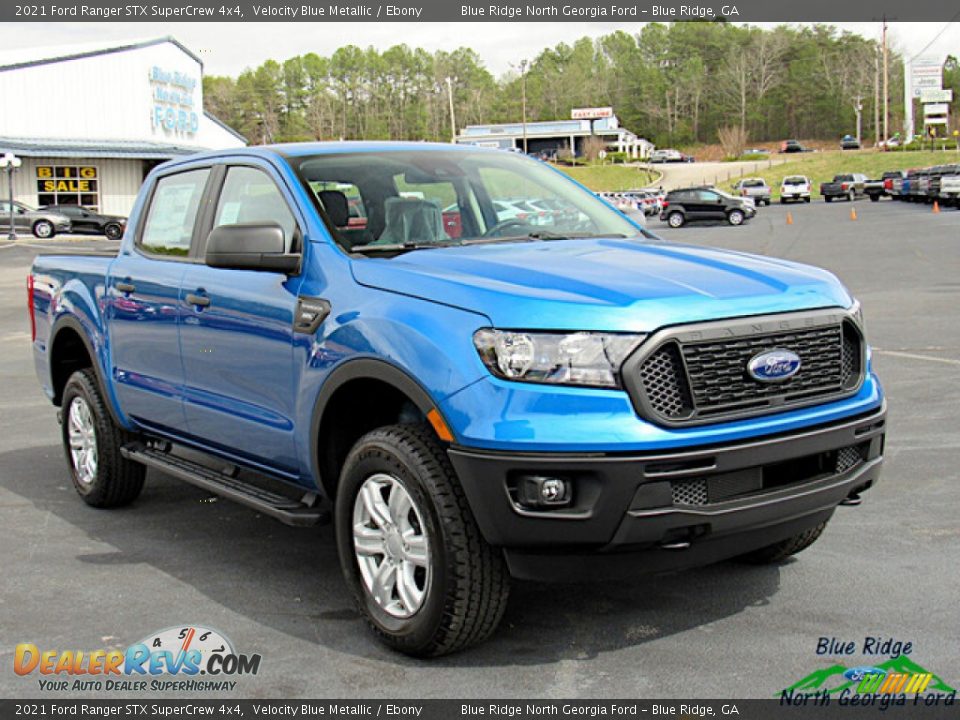 2021 Ford Ranger STX SuperCrew 4x4 Velocity Blue Metallic / Ebony Photo #7