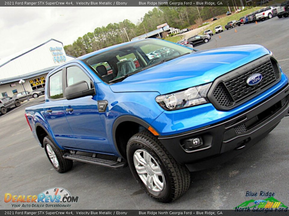 2021 Ford Ranger STX SuperCrew 4x4 Velocity Blue Metallic / Ebony Photo #25