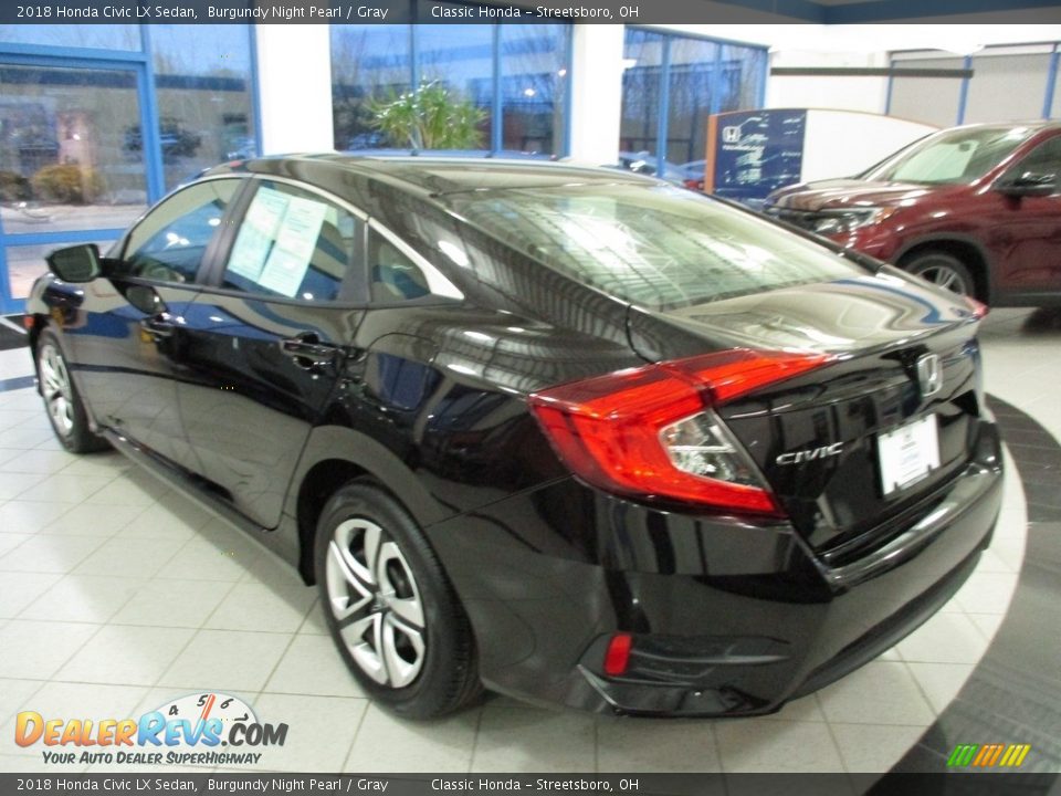 2018 Honda Civic LX Sedan Burgundy Night Pearl / Gray Photo #9