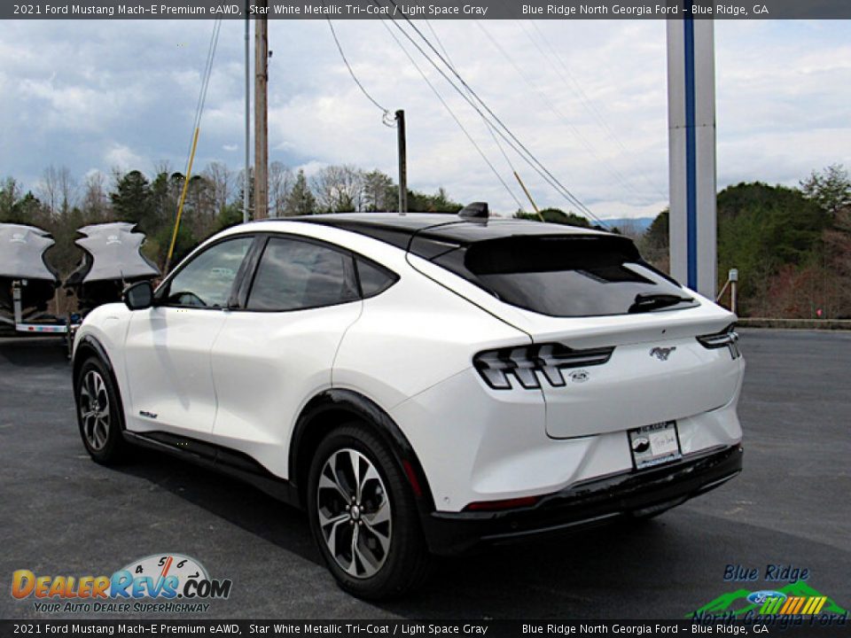 2021 Ford Mustang Mach-E Premium eAWD Star White Metallic Tri-Coat / Light Space Gray Photo #3