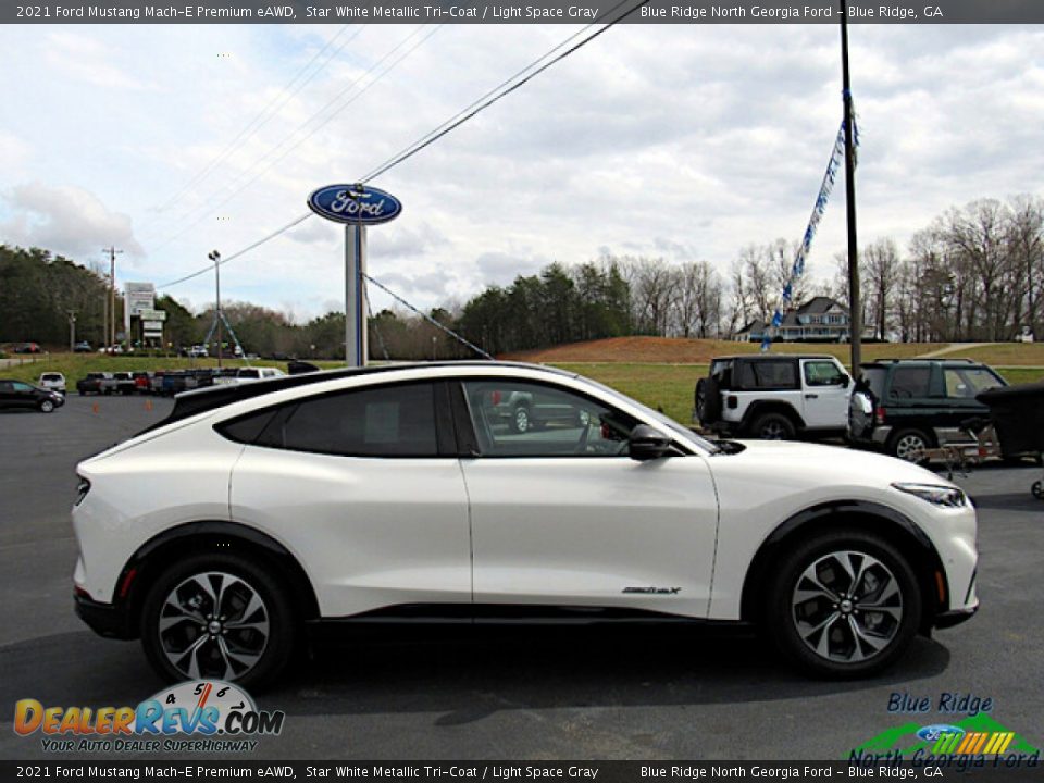 2021 Ford Mustang Mach-E Premium eAWD Star White Metallic Tri-Coat / Light Space Gray Photo #6