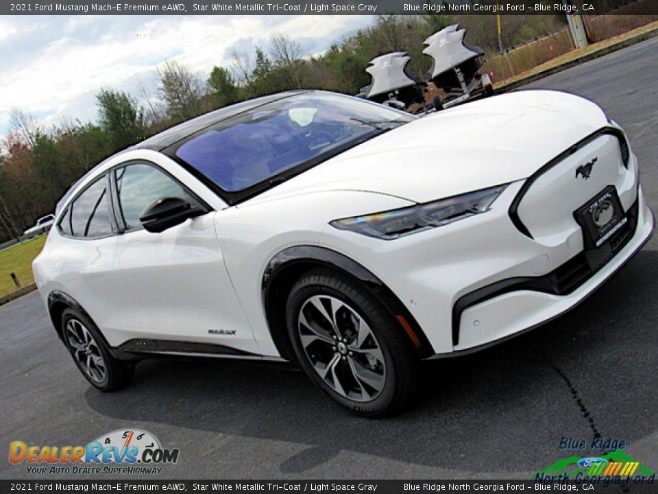 2021 Ford Mustang Mach-E Premium eAWD Star White Metallic Tri-Coat / Light Space Gray Photo #27