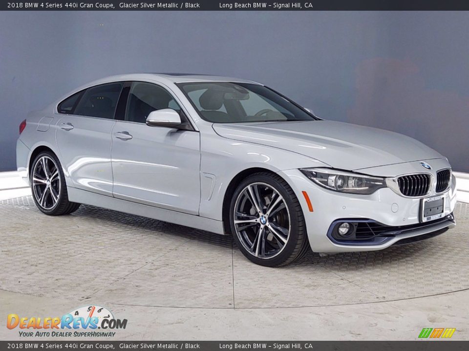 2018 BMW 4 Series 440i Gran Coupe Glacier Silver Metallic / Black Photo #1