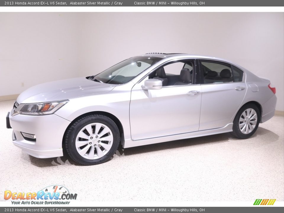 2013 Honda Accord EX-L V6 Sedan Alabaster Silver Metallic / Gray Photo #3