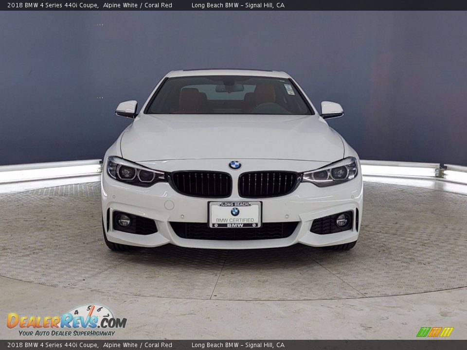 2018 BMW 4 Series 440i Coupe Alpine White / Coral Red Photo #2