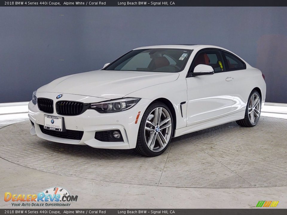 2018 BMW 4 Series 440i Coupe Alpine White / Coral Red Photo #3