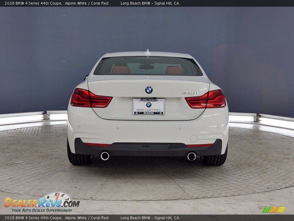 2018 BMW 4 Series 440i Coupe Alpine White / Coral Red Photo #4