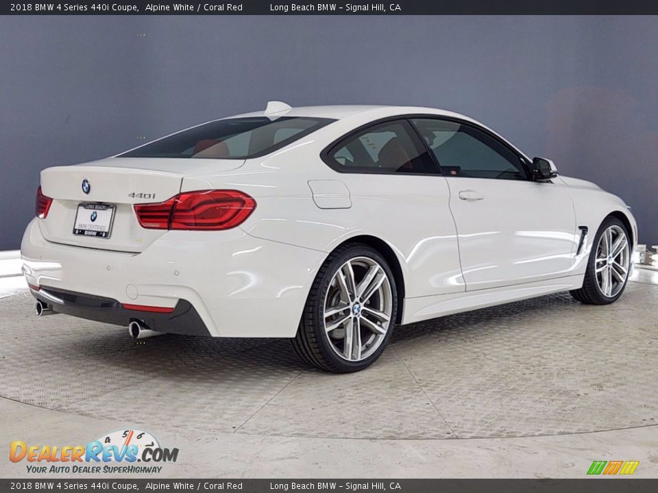 2018 BMW 4 Series 440i Coupe Alpine White / Coral Red Photo #5