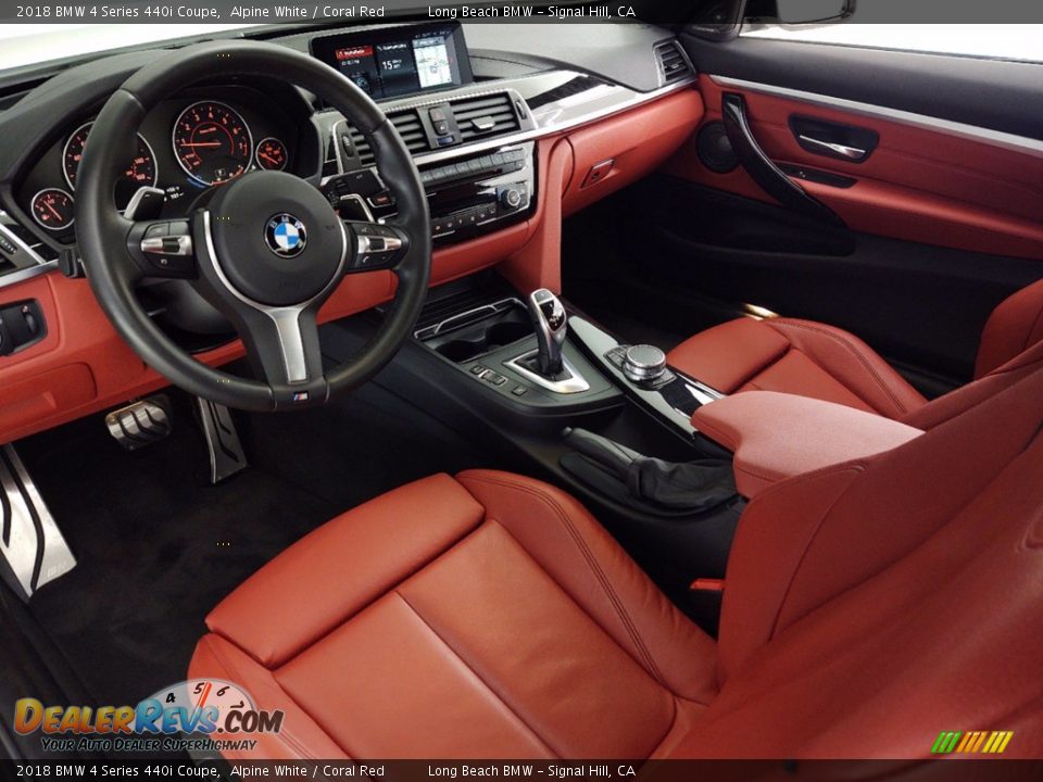 2018 BMW 4 Series 440i Coupe Alpine White / Coral Red Photo #16