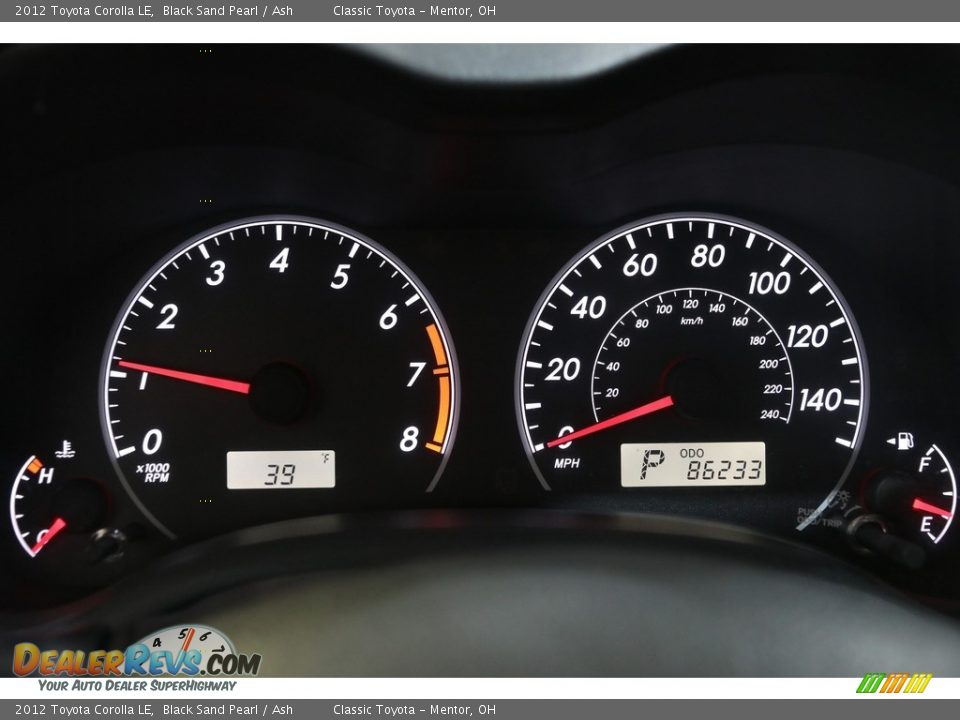 2012 Toyota Corolla LE Black Sand Pearl / Ash Photo #8