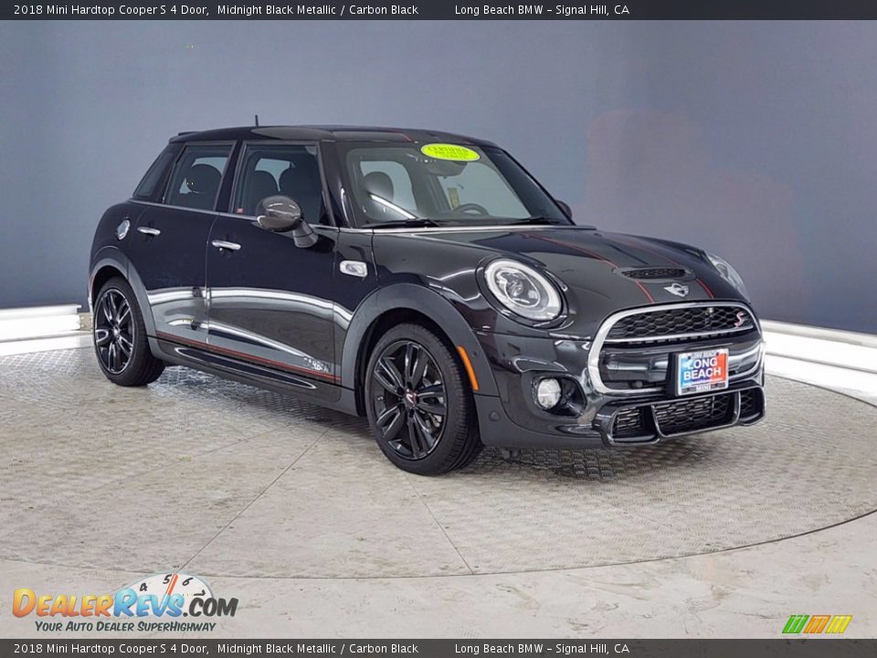 2018 Mini Hardtop Cooper S 4 Door Midnight Black Metallic / Carbon Black Photo #1