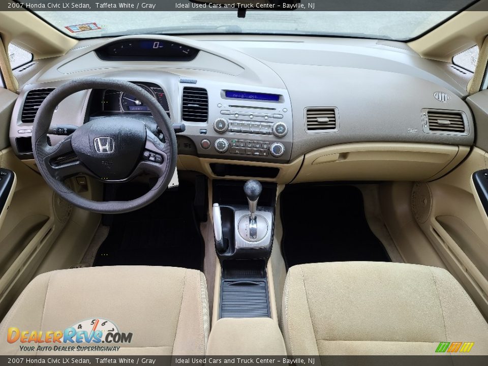 2007 Honda Civic LX Sedan Taffeta White / Gray Photo #23