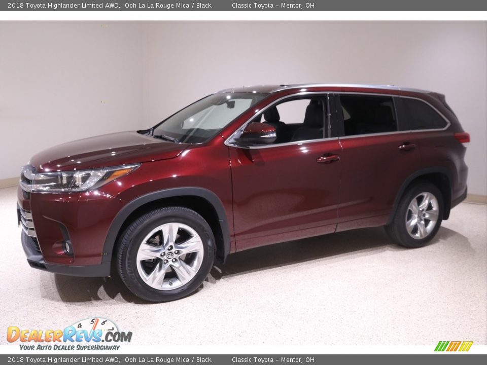2018 Toyota Highlander Limited AWD Ooh La La Rouge Mica / Black Photo #3