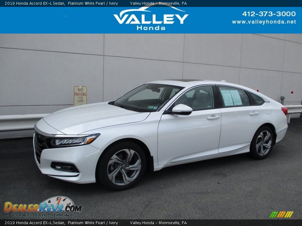 2019 Honda Accord EX-L Sedan Platinum White Pearl / Ivory Photo #1