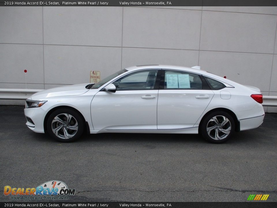 2019 Honda Accord EX-L Sedan Platinum White Pearl / Ivory Photo #2