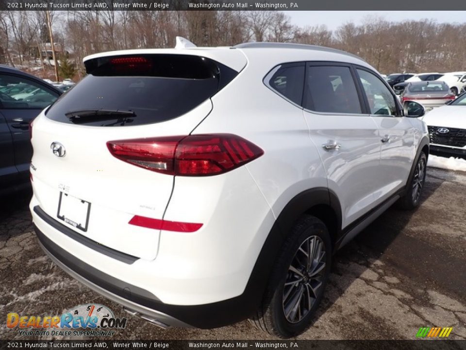 2021 Hyundai Tucson Limited AWD Winter White / Beige Photo #2