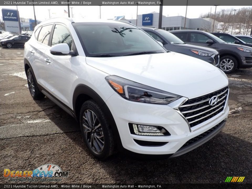 2021 Hyundai Tucson Limited AWD Winter White / Beige Photo #3