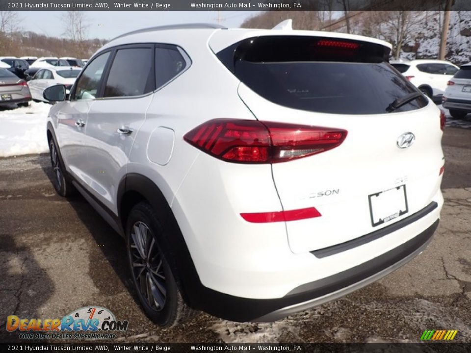 2021 Hyundai Tucson Limited AWD Winter White / Beige Photo #6