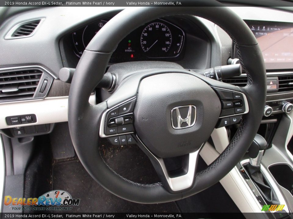 2019 Honda Accord EX-L Sedan Platinum White Pearl / Ivory Photo #14