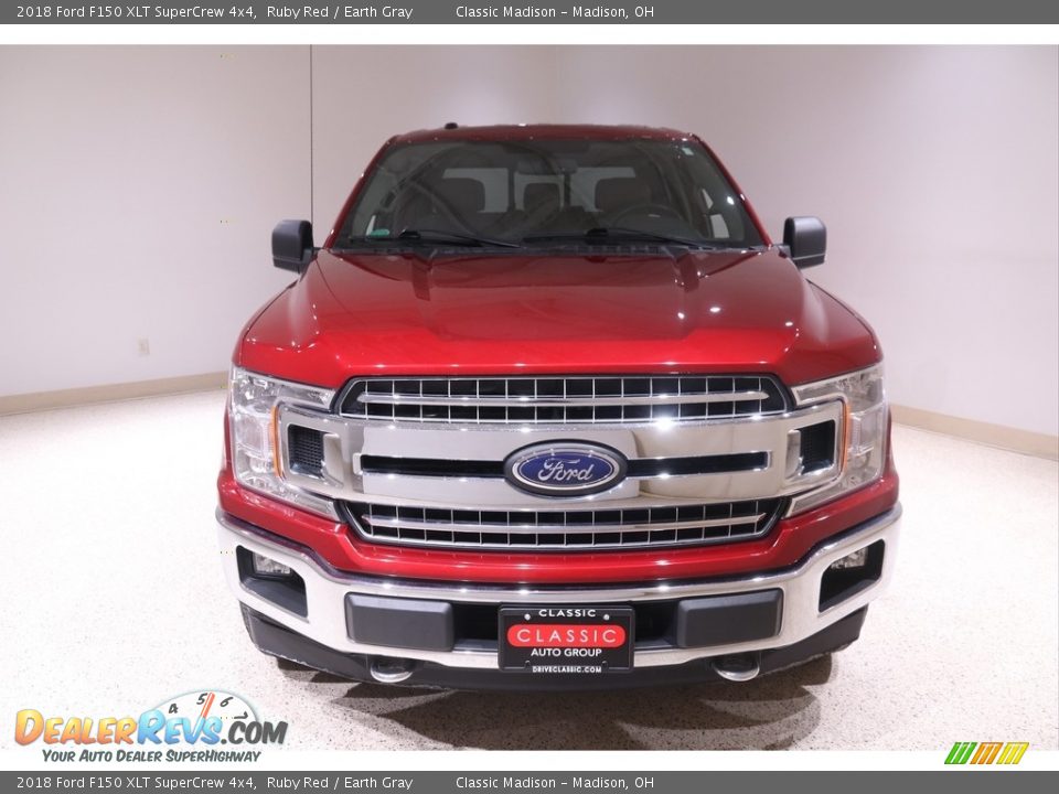 2018 Ford F150 XLT SuperCrew 4x4 Ruby Red / Earth Gray Photo #2
