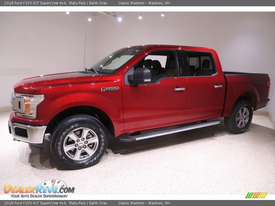 2018 Ford F150 XLT SuperCrew 4x4 Ruby Red / Earth Gray Photo #3