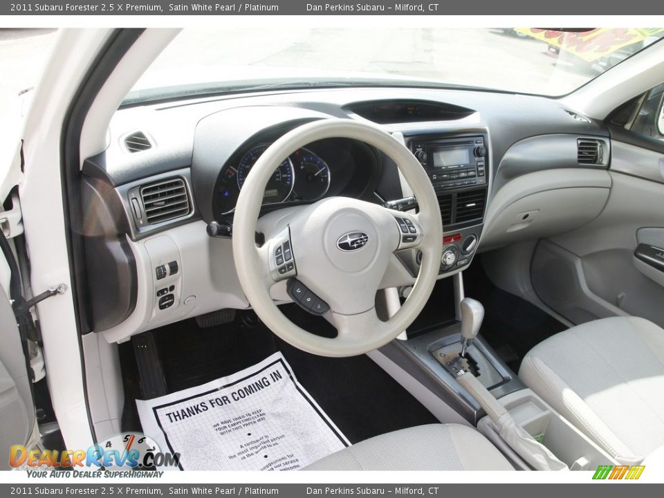2011 Subaru Forester 2.5 X Premium Satin White Pearl / Platinum Photo #10