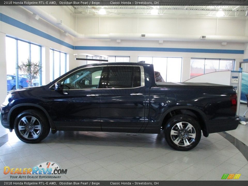 2018 Honda Ridgeline RTL-E AWD Obsidian Blue Pearl / Beige Photo #10