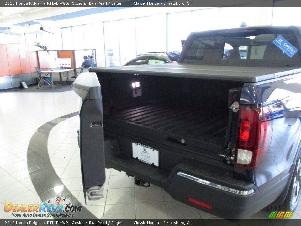 2018 Honda Ridgeline RTL-E AWD Obsidian Blue Pearl / Beige Photo #22