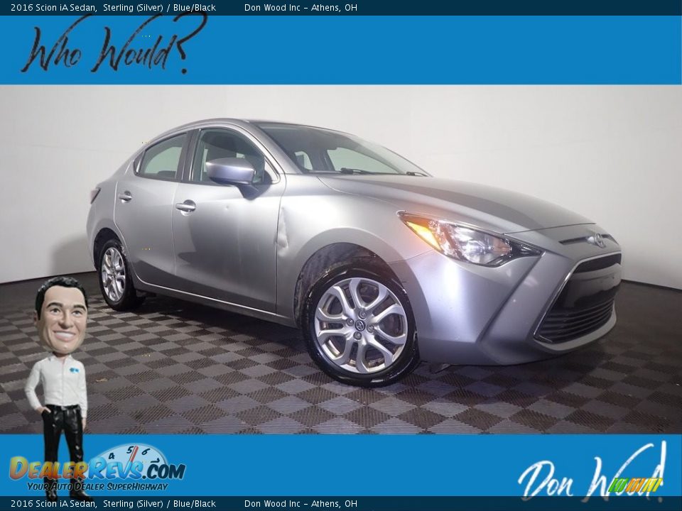 2016 Scion iA Sedan Sterling (Silver) / Blue/Black Photo #1