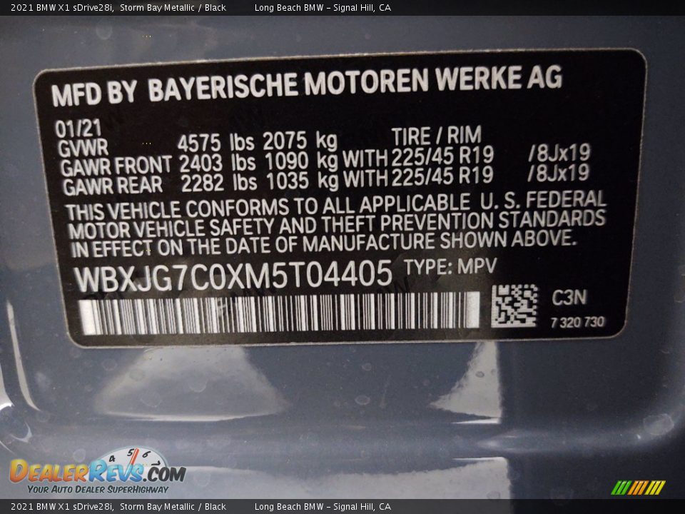 2021 BMW X1 sDrive28i Storm Bay Metallic / Black Photo #26