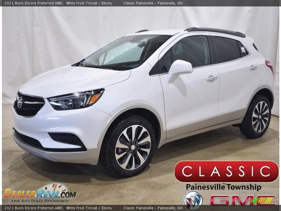 2021 Buick Encore Preferred AWD White Frost Tricoat / Ebony Photo #1