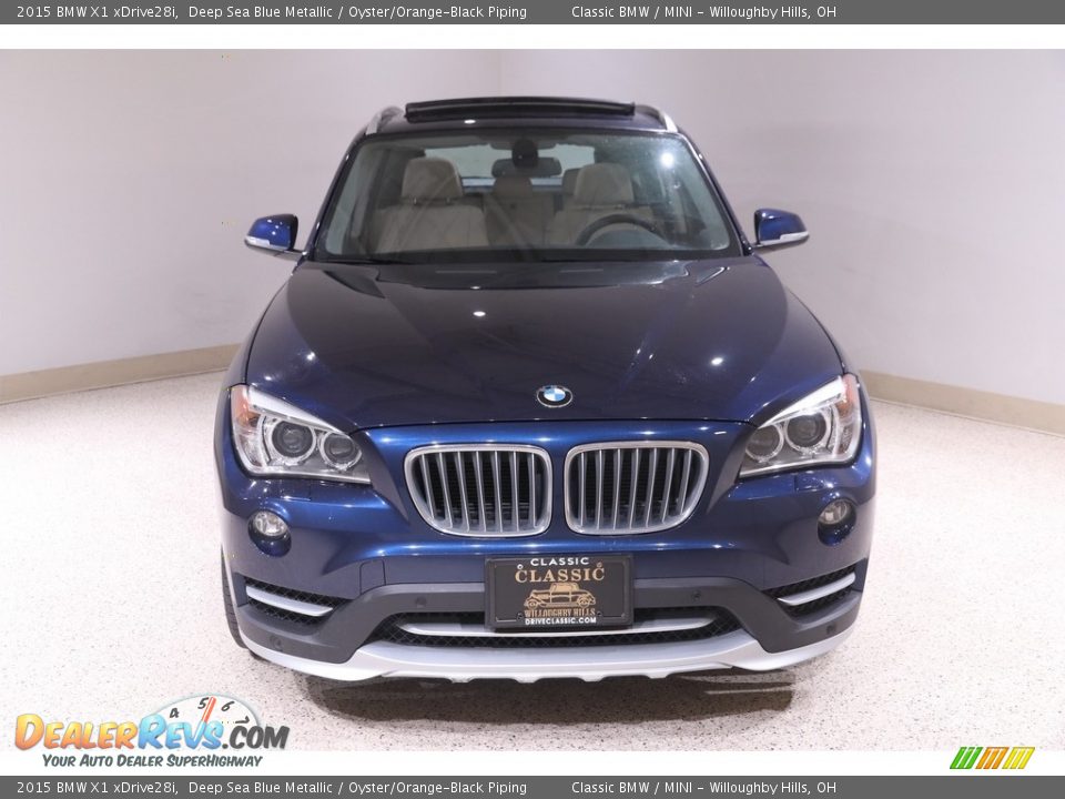 2015 BMW X1 xDrive28i Deep Sea Blue Metallic / Oyster/Orange-Black Piping Photo #2