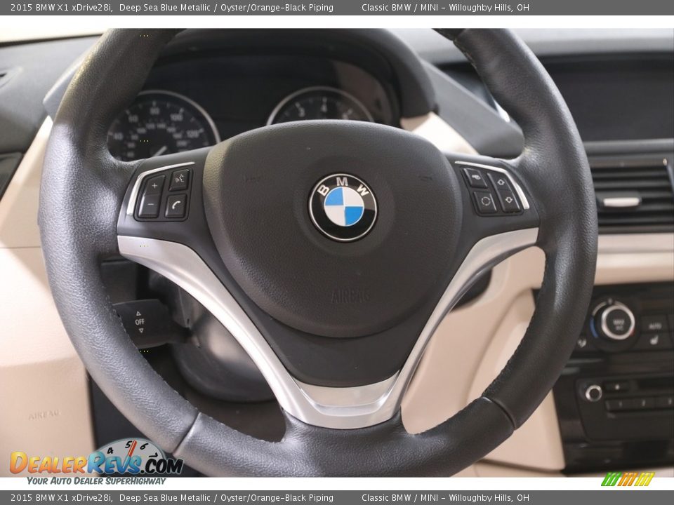 2015 BMW X1 xDrive28i Deep Sea Blue Metallic / Oyster/Orange-Black Piping Photo #7